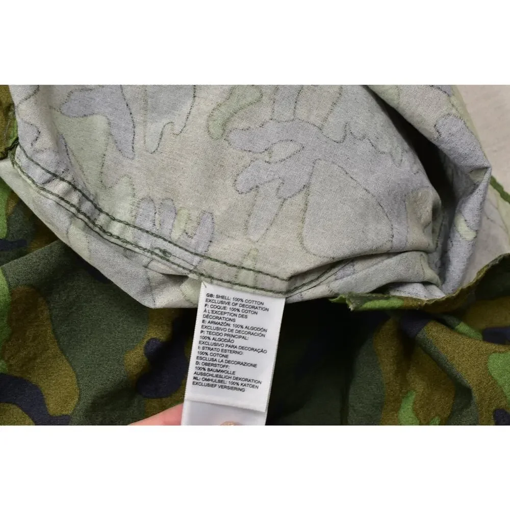 The North Face Men's Large L Camo Print Short Sleeve Button Down Shirt 100% Cott